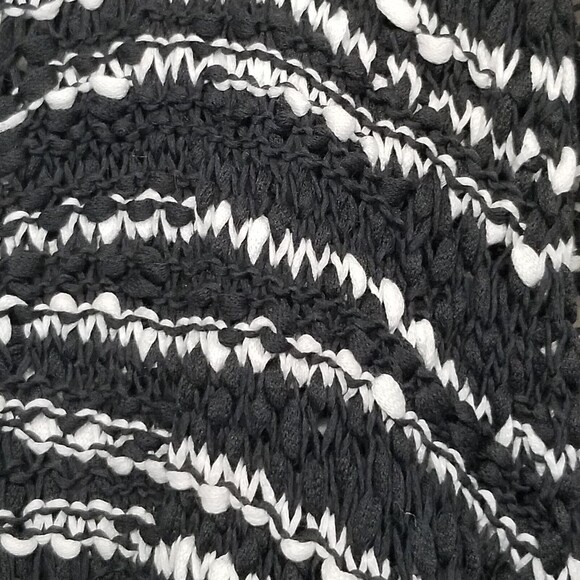 Eileen Fisher Med? Black White Open Front Cotton Waterfall Cardigan - Picture 3 of 6